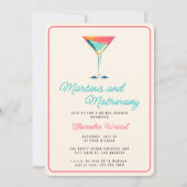 Invitation Fête des mariées de cocktails Martinis et Matrimon (Devant)