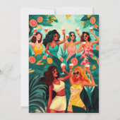 Invitation Fête des mariées de cocktails tropicaux (Dos)