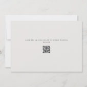Invitation Fête des mariées de code QR beige contemporain (Dos)