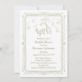 Invitation Fête des mariées de code QR du gribouillage à main (Devant)