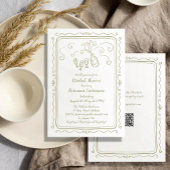 Invitation Fête des mariées de code QR du gribouillage à main