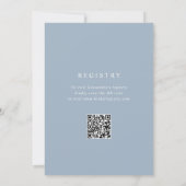 Invitation Fête des mariées de code QR du monogramme bleu rou (Dos)