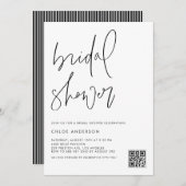 Invitation Fête des mariées de code QR du script manuscrit no (Devant / Derrière)