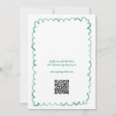 Invitation Fête des mariées de code QR vert Olive Whimsical (Dos)