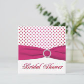 Invitation Fête des mariées de coeur rouge, rose e (Debout devant)