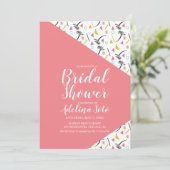 Invitation Fête des mariées de collage de palme géométrique t (Debout devant)