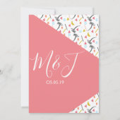 Invitation Fête des mariées de collage de palme géométrique t (Dos)