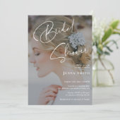 Invitation Fête des mariées de conception de photos élégante  (Debout devant)