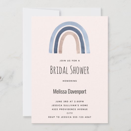 Invitation Fête des mariées de conception du saumon arc-en-ci (Devant)