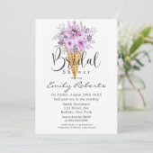 Invitation Fête des mariées de cône de crème glacée pourpre d (Debout devant)