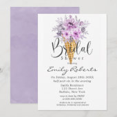 Invitation Fête des mariées de cône de crème glacée pourpre p (Devant / Derrière)