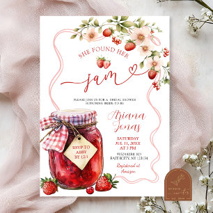 Invitation Fête des mariées de confiture d'été Coquette Straw
