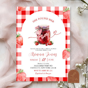 Invitation Fête des mariées de confiture d'été En vichy frais