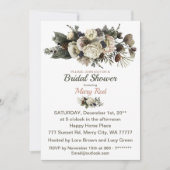 Invitation Fête des mariées de conifères à crème florale d'hi (Devant)