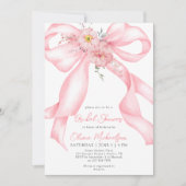 Invitation Fête des mariées de coquette Boho Boho Rose Bow Fl (Devant)