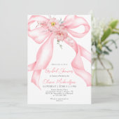 Invitation Fête des mariées de coquette Boho Boho Rose Bow Fl (Debout devant)