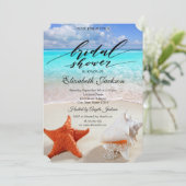 Invitation Fête des mariées de coquillages de mariage de plag (Debout devant)