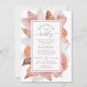 Invitation Fête des mariées de coquillages de plage Brunch &  (Devant)