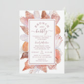 Invitation Fête des mariées de coquillages de plage Brunch &  (Debout devant)