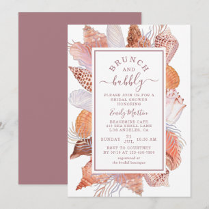 Invitation Fête des mariées de coquillages de plage Brunch & 
