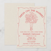 Invitation Fête des mariées de corail frais hors du marché (Devant / Derrière)