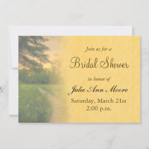 Invitation Fête des mariées de coucher de soleil du pays