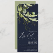 INVITATION FÊTE DES MARIÉES DE COULEUR D'EAU EN FEUILLE VERTE (Devant / Derrière)