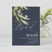 INVITATION FÊTE DES MARIÉES DE COULEUR D'EAU EN FEUILLE VERTE (Debout devant)