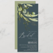 INVITATION FÊTE DES MARIÉES DE COULEUR D'EAU EN FLEUVE VERTE  (Devant / Derrière)
