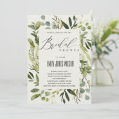 INVITATION FÊTE DES MARIÉES DE COULEUR D'EAU EN FOLIAGE VERT (Debout devant)