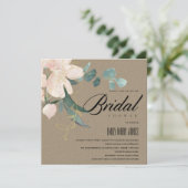 Invitation Fête des mariées DE COULEUR D'EAU FLEURIE ROUSTIQU (Debout devant)