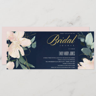 INVITATION FÊTE DES MARIÉES DE COULEUR D'EAU FLORALE BUNCH MA