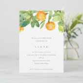 INVITATION FÊTE DES MARIÉES DE COULEUR D'EAU FLORALE SUCCULTE (Debout devant)