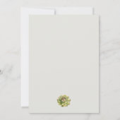 INVITATION FÊTE DES MARIÉES DE COULEUR D'EAU FLORALE SUCCULTE (Dos)