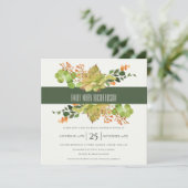 INVITATION FÊTE DES MARIÉES DE COULEUR D'EAU FLORALE SUCCULTE (Debout devant)