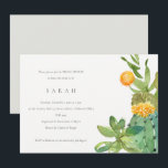 INVITATION FÊTE DES MARIÉES DE COULEUR D'EAU FLORALE SUCCULTE<br><div class="desc">Si vous avez besoin d'une personnalisation ou d'autres éléments correspondants,  n'hésitez pas à me contacter à l'adresse yellowfebstudio@gmail.com</div>