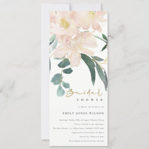 INVITATION FÊTE DES MARIÉES DE COULEUR D'EAU SOFT BLUSH FLORA