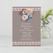 Invitation Fête des mariées de couleur Rose Boho rose Taupe (Debout devant)