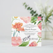 Invitation Fête des mariées de couleurs de coucher de soleil  (Debout devant)