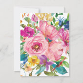 Invitation Fête des mariées de Couple à script floral rose ja (Dos)