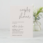 Invitation Fête des mariées de couple blanc cassé de script m (Debout devant)