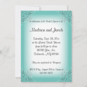 Invitation Fête des mariées de couple dans un Turquoise éléga (Dos)