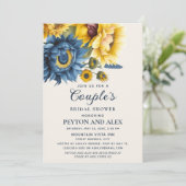 Invitation Fête des mariées de Couple de fleurs de soleil jau (Debout devant)