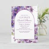 Invitation Fête des mariées de Couple Floral Purple Springtim (Debout devant)