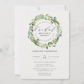 Invitation Fête des mariées de couronne de feuillage Eucalypt (Devant)