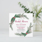 Invitation Fête des mariées de couronne de Noël (Debout devant)