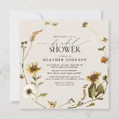 Invitation Fête des mariées de couronne de tournesol rustique (Devant)