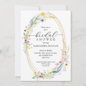 Invitation Fête des mariées de couronne Fleur sauvage aquarel (Devant)