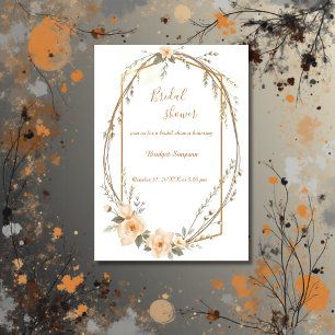 Invitation Fête des mariées de couronne neutre Beige Rustique