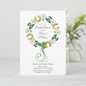 Invitation Fête des mariées de couronnes shamrock et Gold Hor (Debout devant)